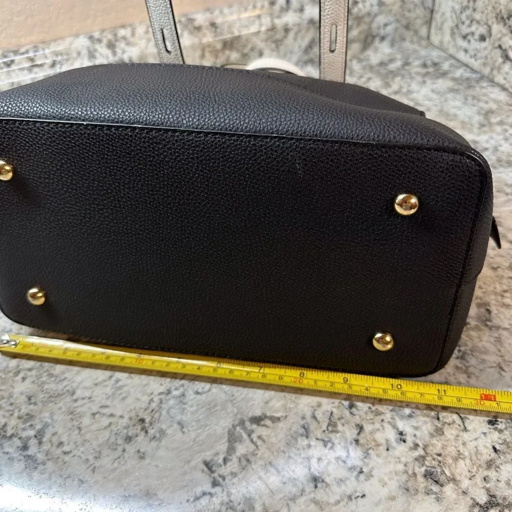 Adrienne Vittadini Black White Colorblock Collection Barrel Bag